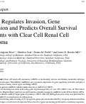 Cover page: miR-22 Regulates Invasion, Gene Expression and Predicts Overall Survival in Patients with Clear Cell Renal Cell Carcinoma