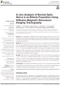 Cover page: In vivo Analysis of Normal Optic Nerve in an Elderly Population Using Diffusion Magnetic Resonance Imaging Tractography