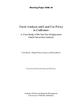 Cover page: Fiscal Analysis and Land Use Policy in California: A Case Study of the San Jose Employment Land Conversion Analysis