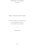 Cover page: Essays on Discrete Choice Models