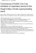 Cover page: Transmission of SARS‐CoV‐2 by inhalation of respiratory aerosol in the Skagit Valley Chorale superspreading event