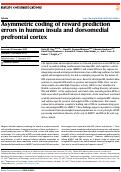 Cover page: Asymmetric coding of reward prediction errors in human insula and dorsomedial prefrontal cortex.