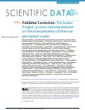 Cover page: Publisher Correction: The Scales Project, a cross-national dataset on the interpretation of thermal perception scales