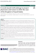 Cover page: A needs-based methodology to project physicians and nurses to 2030: the case of the Kingdom of Saudi Arabia.