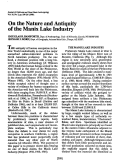 Cover page: On the Nature and Antiquity of the Manix Lake Industry