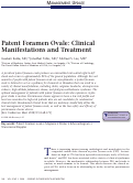 Cover page: Patent foramen ovale: clinical manifestations and treatment.
