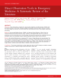 Cover page: Direct Observation Tools in Emergency Medicine: A Systematic Review of the Literature
