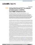 Cover page: Using directional OCT to analyze photoreceptor visibility over AMD-related drusen