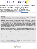 Cover page: ED I-PASS: A Streamlined Version of the I-PASS Patient Handoff Tool for the Emergency Department