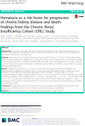 Cover page: Hematuria as a risk factor for progression of chronic kidney disease and death: findings from the Chronic Renal Insufficiency Cohort (CRIC) Study