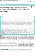 Cover page: Cluster randomized controlled trial of a multilevel physical activity intervention for older adults