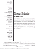 Cover page: A Review of Engineering Research in Sustainable Manufacturing