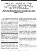 Cover page: Respiratory and Urinary Tract Infections, Arthritis, and Asthma Associated with HTLV-I and HTLV-II Infection - Volume 10, Number 1—January 2004 - Emerging Infectious Diseases journal - CDC