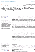 Cover page: Association of Patient-Reported Difficulty with Adherence with Achievement of Clinical Targets Among Hemodialysis Patients.