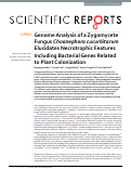 Cover page: Genome Analysis of a Zygomycete Fungus Choanephora cucurbitarum Elucidates Necrotrophic Features Including Bacterial Genes Related to Plant Colonization