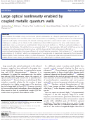 Cover page: Large optical nonlinearity enabled by coupled metallic quantum wells