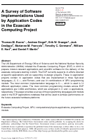 Cover page: A survey of software implementations used by application codes in the Exascale Computing Project