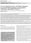 Cover page: Cervical Spinal Fracture and Other Diagnoses Associated With Mortality in Hospitalized Ankylosing Spondylitis Patients