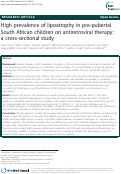 Cover page: High prevalence of lipoatrophy in pre-pubertal South African children on antiretroviral therapy: a cross-sectional study