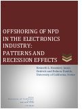 Cover page: Offshoring of NPD in the Electronics Industry: Patterns and Recession Effects