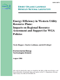 Cover page: Energy Efficiency in Western Utility Resource Plans: Impacts on Regional Resources 
Assessment and Support for WGA Policies