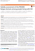 Cover page: Validity assessment of the PROMIS fatigue domain among people living with HIV