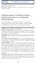 Cover page: Implementation of evidence-based employment services in specialty mental health.