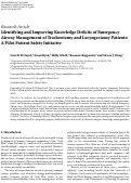 Cover page: Identifying and Improving Knowledge Deficits of Emergency Airway Management of Tracheotomy and Laryngectomy Patients: A Pilot Patient Safety Initiative