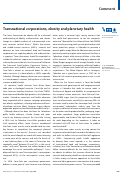 Cover page: Transnational corporations, obesity and planetary health