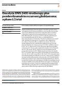 Cover page: Oncolytic DNX-2401 virotherapy plus pembrolizumab in recurrent glioblastoma: a phase 1/2 trial.