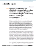 Cover page: Male sex increases the risk of diabetic retinopathy in an urban safety-net hospital population without impacting the relationship between axial length and retinopathy
