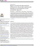 Cover page: What is a minimal clinically important difference for clinical trials in patients with disorders of consciousness? a novel probabilistic approach.