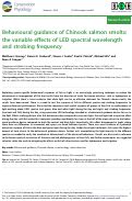 Cover page: Behavioural guidance of Chinook salmon smolts: the variable effects of LED spectral wavelength and strobing frequency