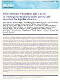 Cover page: Brain structure-function associations in multi-generational families genetically enriched for bipolar disorder.