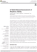 Cover page: A Tablet-Based Assessment of Rhythmic Ability