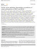 Cover page: Ovarian cancer pathology characteristics as predictors of variant pathogenicity in BRCA1 and BRCA2