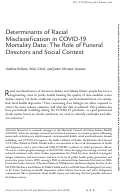 Cover page: Determinants of Racial Misclassification in COVID-19 Mortality Data: The Role of Funeral Directors and Social Context