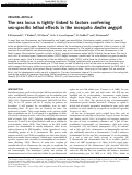 Cover page: The sex locus is tightly linked to factors conferring sex-specific lethal effects in the mosquito Aedes aegypti