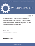 Cover page: The Prospects for Social Business in Peri-Urban Water Supply: Employment and Household Welfare Impacts of the Grameen Veolia Venture