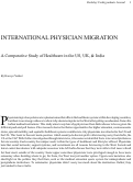 Cover page: International Physician Migration: A Comparative Study of Healthcare in the US, UK, &amp; India