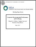 Cover page of Corporate Environmental Performance and Lobbying