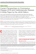 Cover page: Current perspectives on Coronavirus 2019 (COVID‐19) and cardiovascular disease: A white paper by the JAHA editors