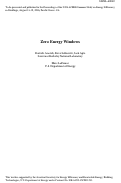 Cover page: Zero Energy Windows