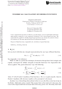 Cover page: Numerical Calculation of Bessel Functions