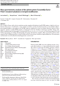 Cover page: Mass spectrometry analysis of the photosystem II assembly factor Psb27 revealed variations in its lipid modification