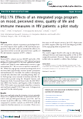 Cover page: P02.179. Effects of an integrated yoga program on mood, perceived stress, quality of life and immune measures in HIV patients: a pilot study