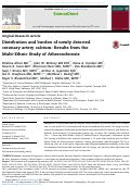 Cover page: Distribution and burden of newly detected coronary artery calcium: Results from the Multi-Ethnic Study of Atherosclerosis