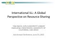 Cover page: International ILL: A Global Perspective on Resource Sharing