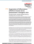 Cover page: Suppression of inflammatory arthritis in human serum paraoxonase 1 transgenic mice