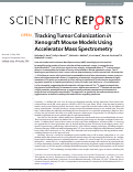 Cover page: Tracking Tumor Colonization in Xenograft Mouse Models Using Accelerator Mass Spectrometry